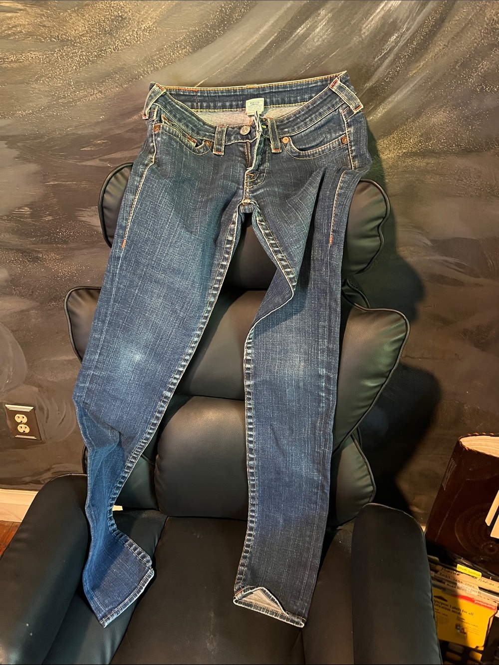 True Religion Women's Dark Wash Skinny Jeans